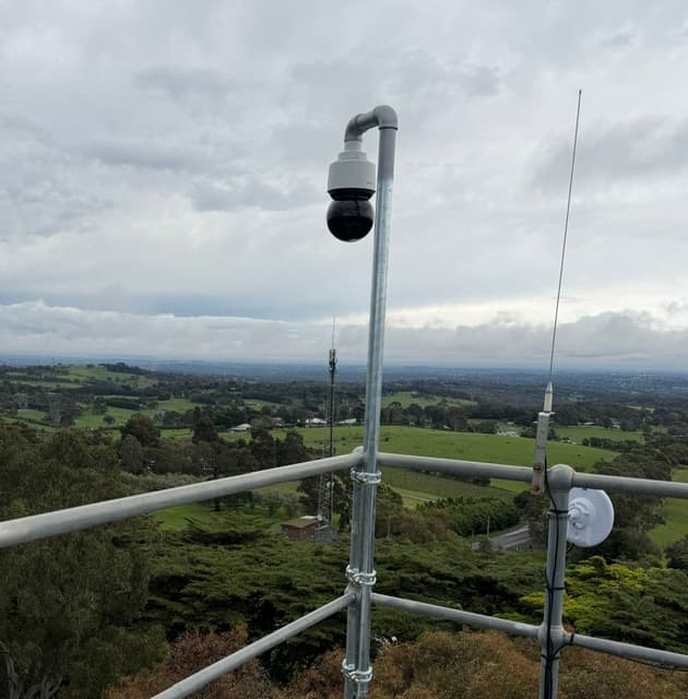 CCTV camera overlooking the surrounding hills
